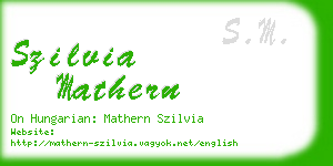 szilvia mathern business card